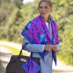 Pluming Marvellous Fandango Pink Large Square Silk Scarf