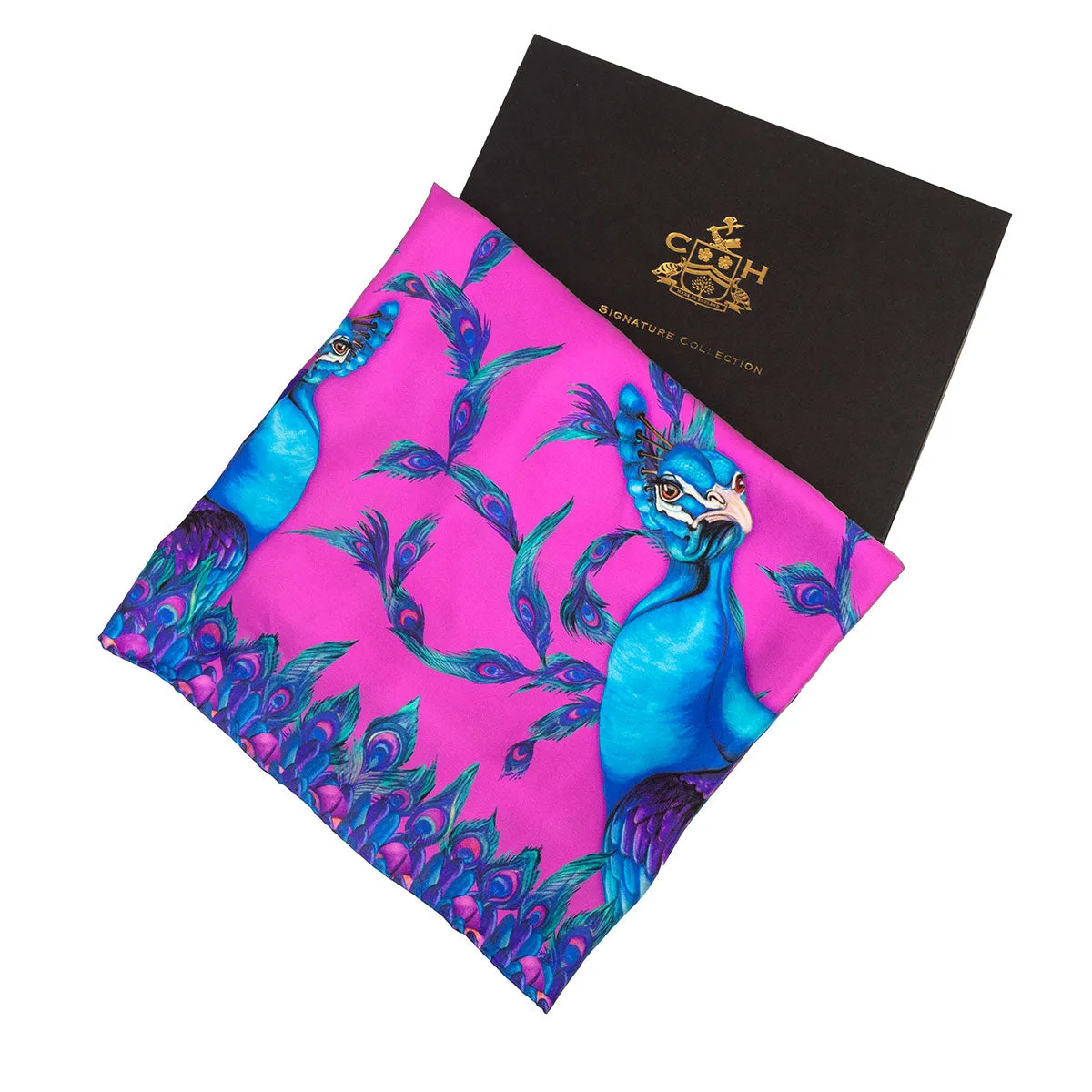Pluming Marvellous Fandango Pink Large Square Silk Scarf