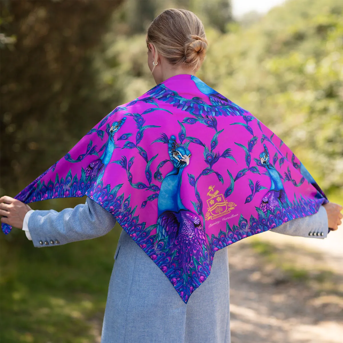 Pluming Marvellous Fandango Pink Large Square Silk Scarf