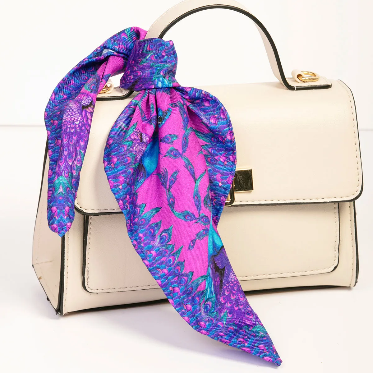Pluming Marvellous Fandango Pink Mini Square Silk Scarf