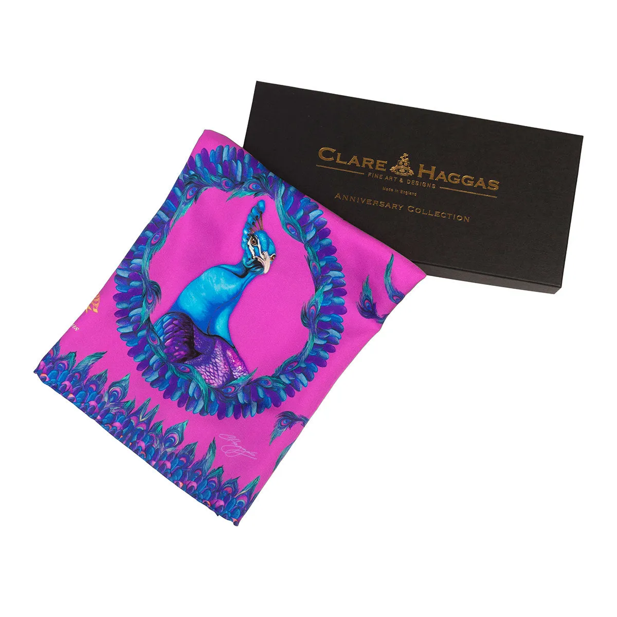 Pluming Marvellous Fandango Pink Narrow Silk Scarf