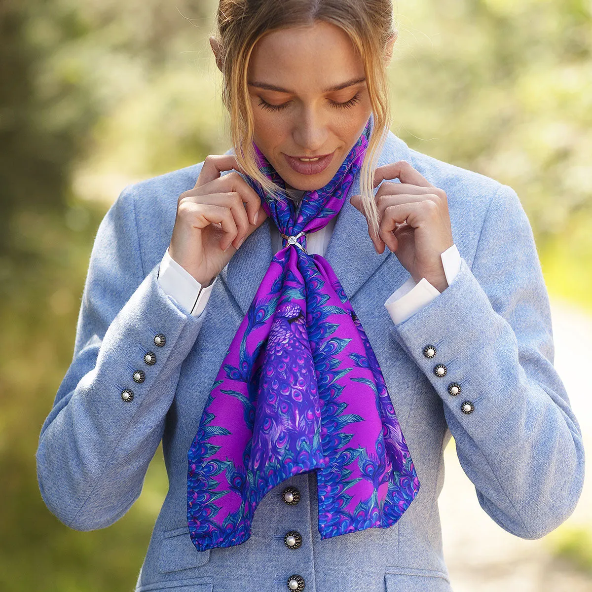 Pluming Marvellous Fandango Pink Narrow Silk Scarf
