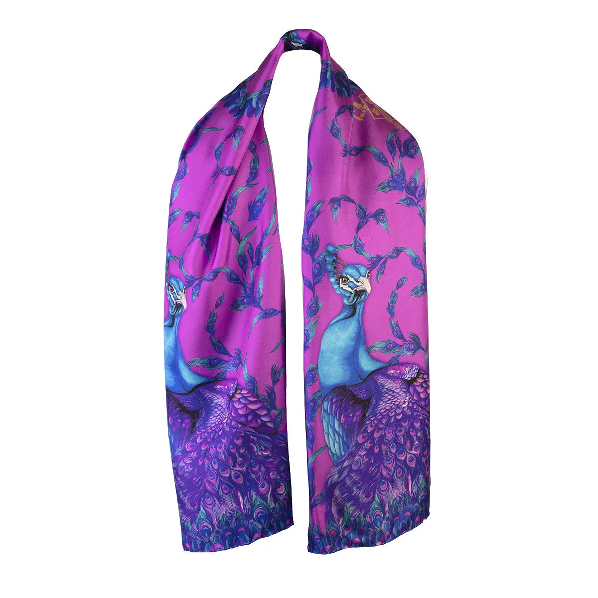 Pluming Marvellous Fandango Pink Narrow Silk Scarf