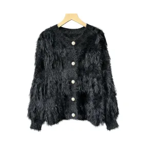 Pre Order:  Faux Mink Velvet Knit Jacket