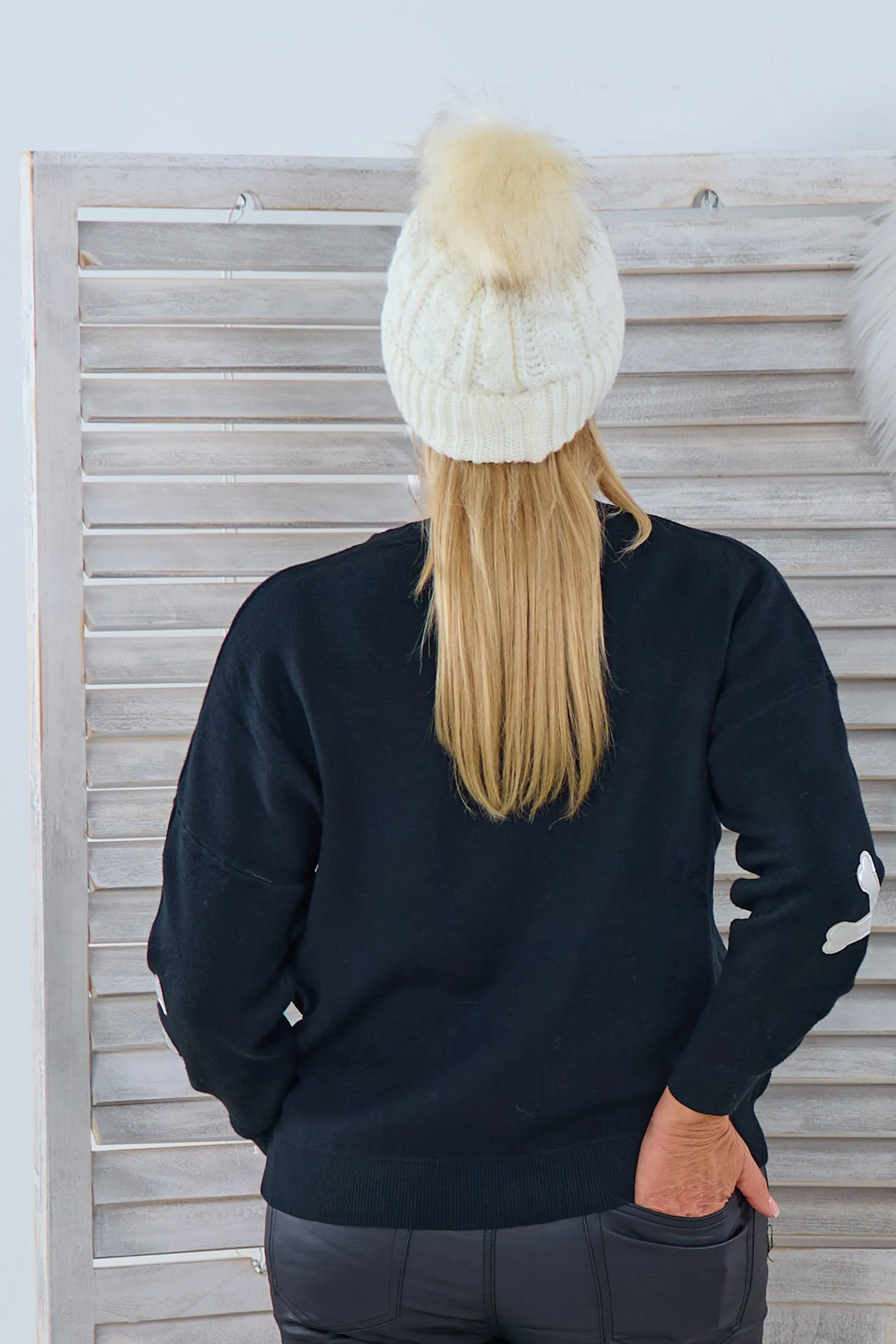 Pulli "Skull", schwarz-silber