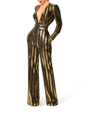 "Star" Gold and Black Jumpsuit