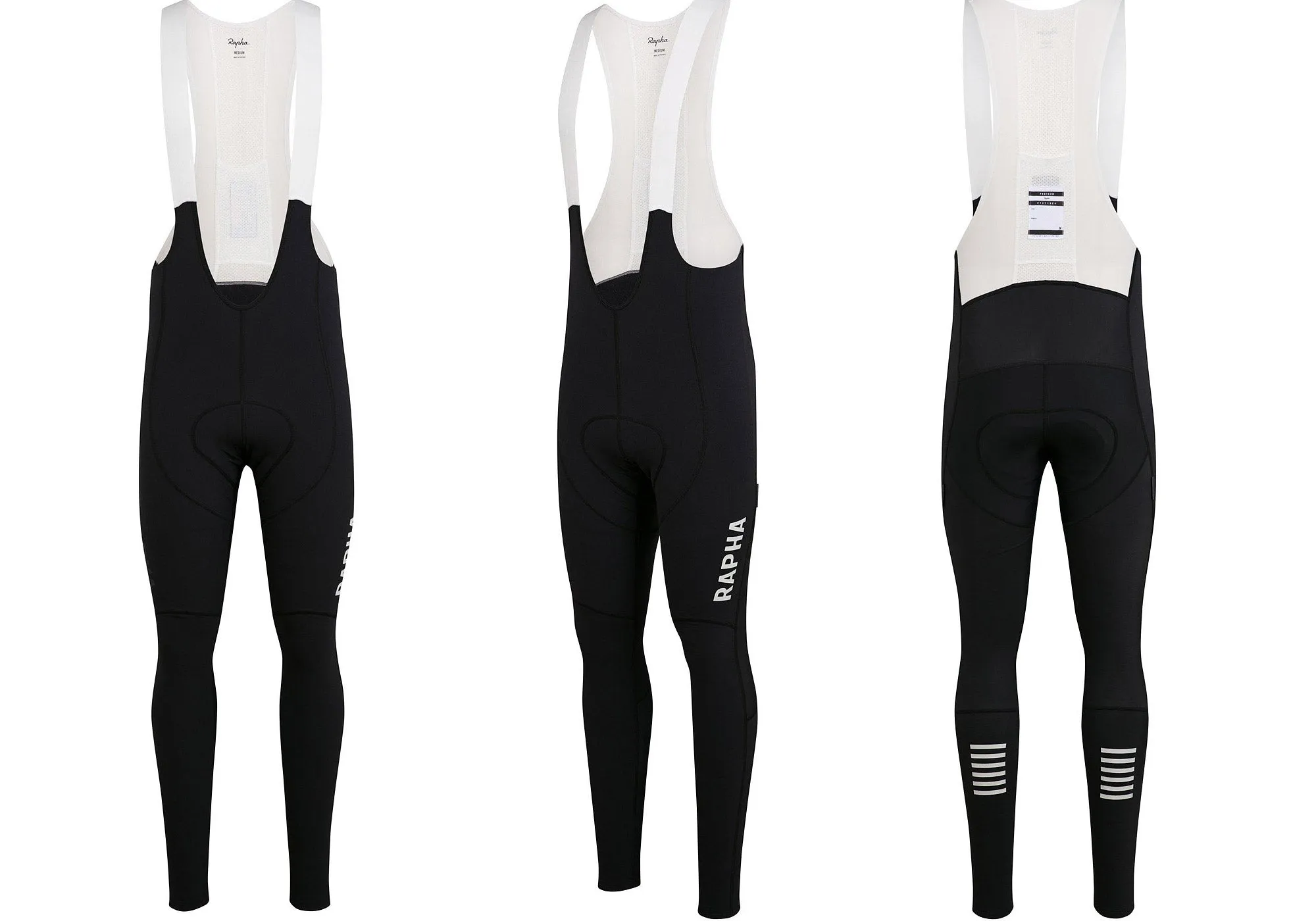 Rapha Mens Pro Team Winter Tights With Pad II, Black/White