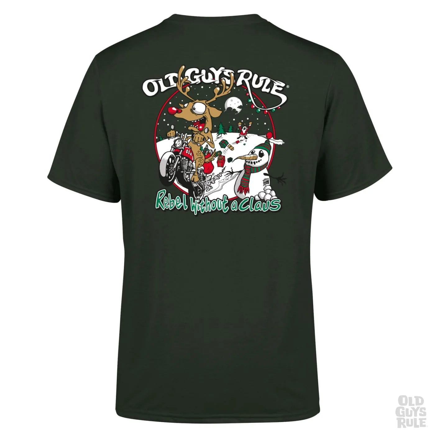 'Rebel Without a Claus' T-Shirt - Forest Green