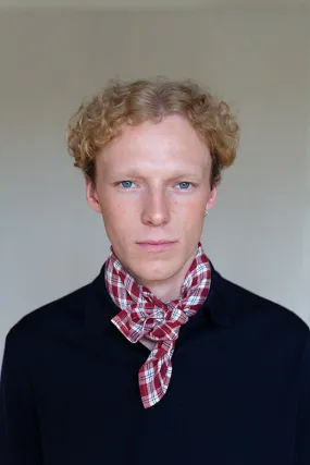 Red Check Polly Headscarf/Neck Scarf