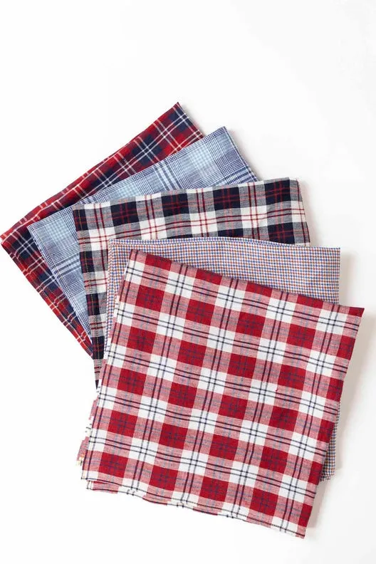Red Check Polly Headscarf/Neck Scarf