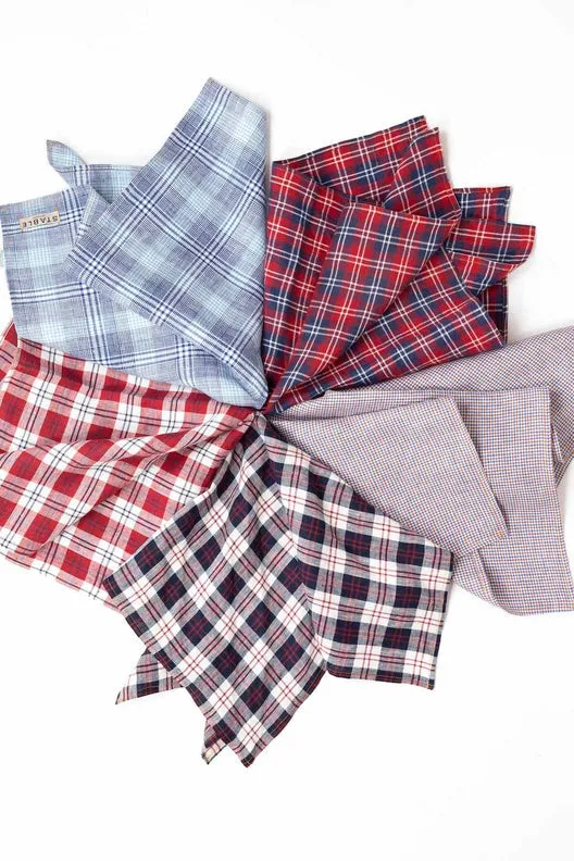 Red Check Polly Headscarf/Neck Scarf
