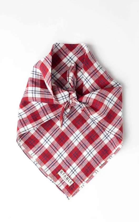 Red Check Polly Headscarf/Neck Scarf