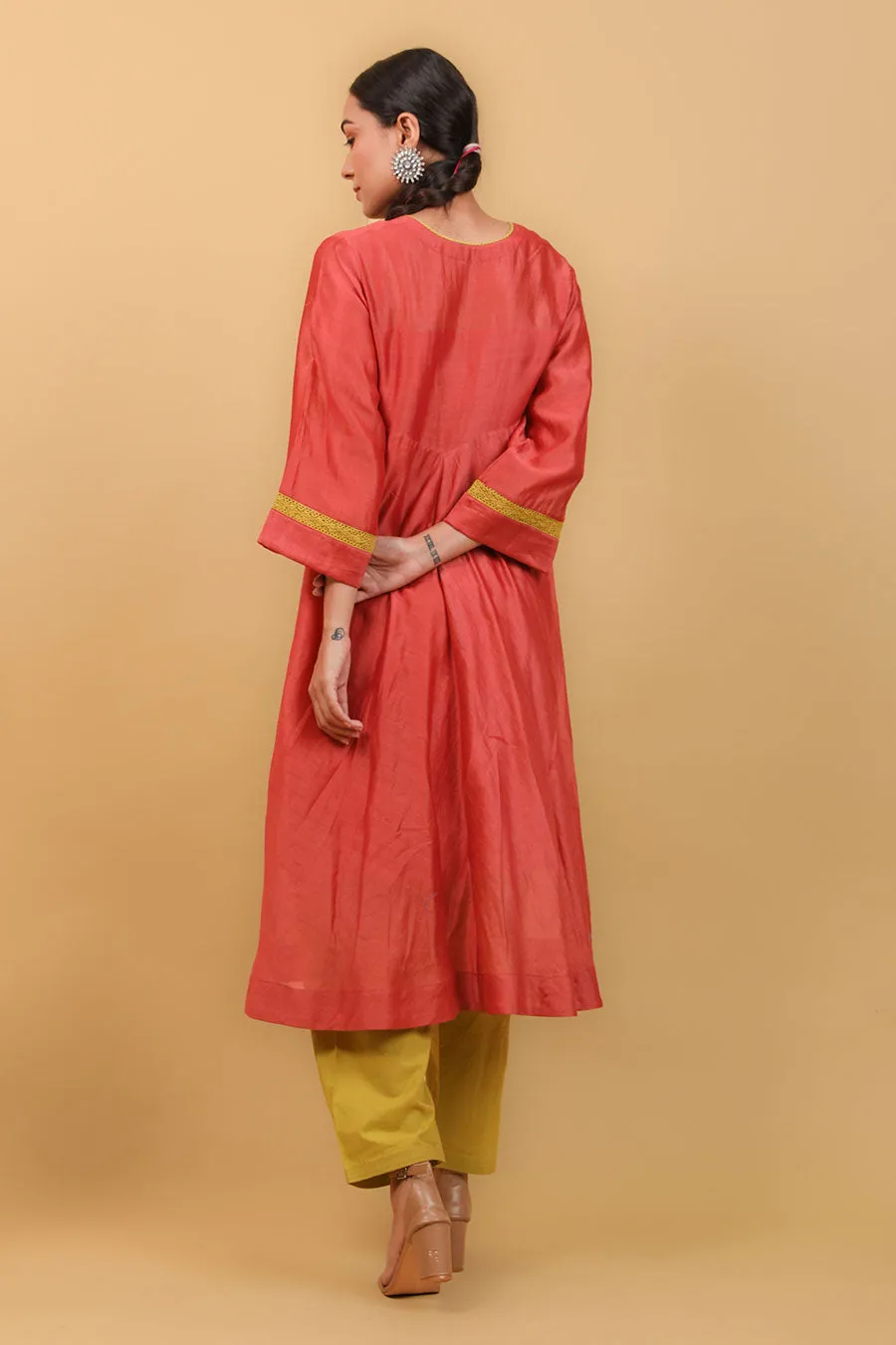 Red Flared Kurta & Salwar Set