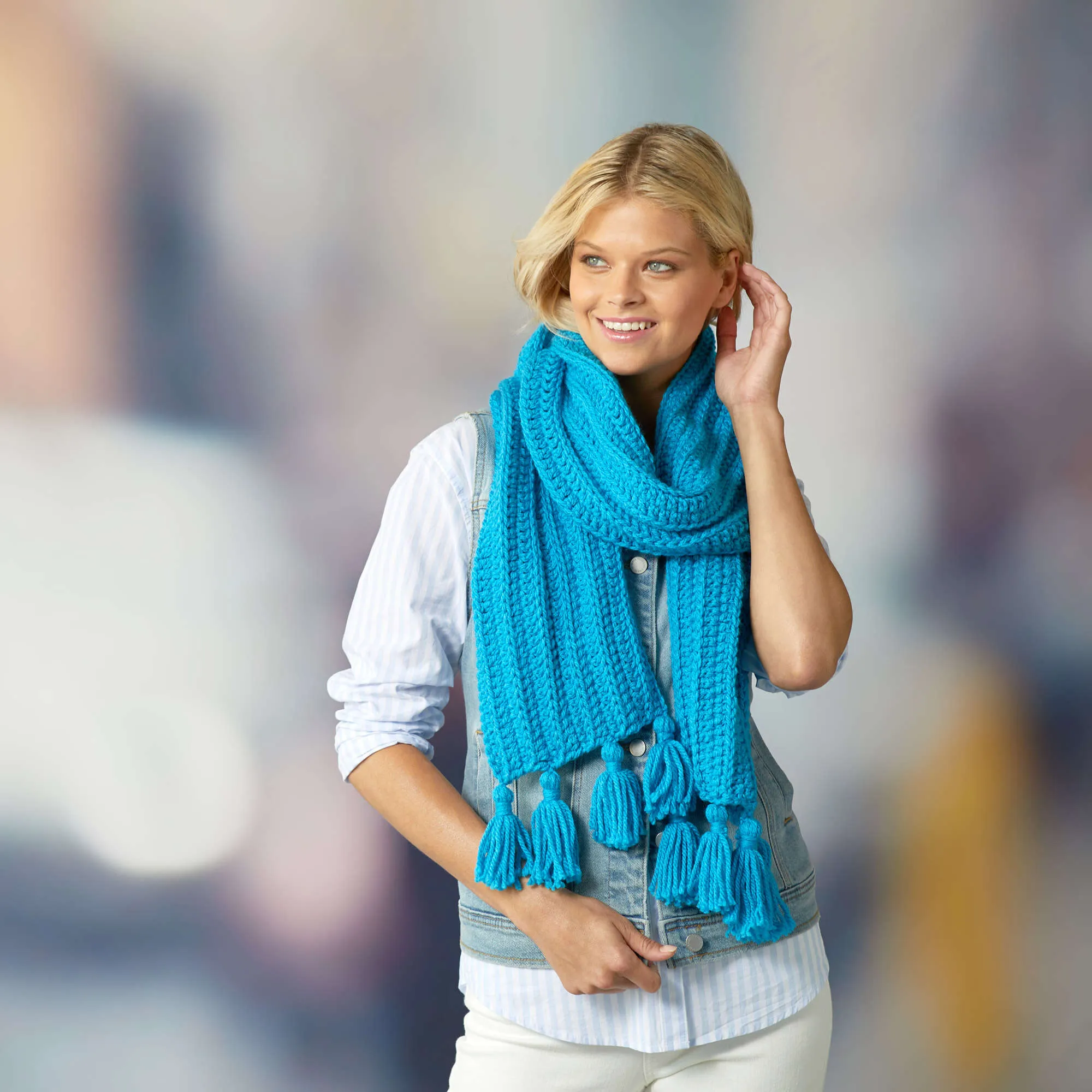 Red Heart Double Crochet Rib Scarf