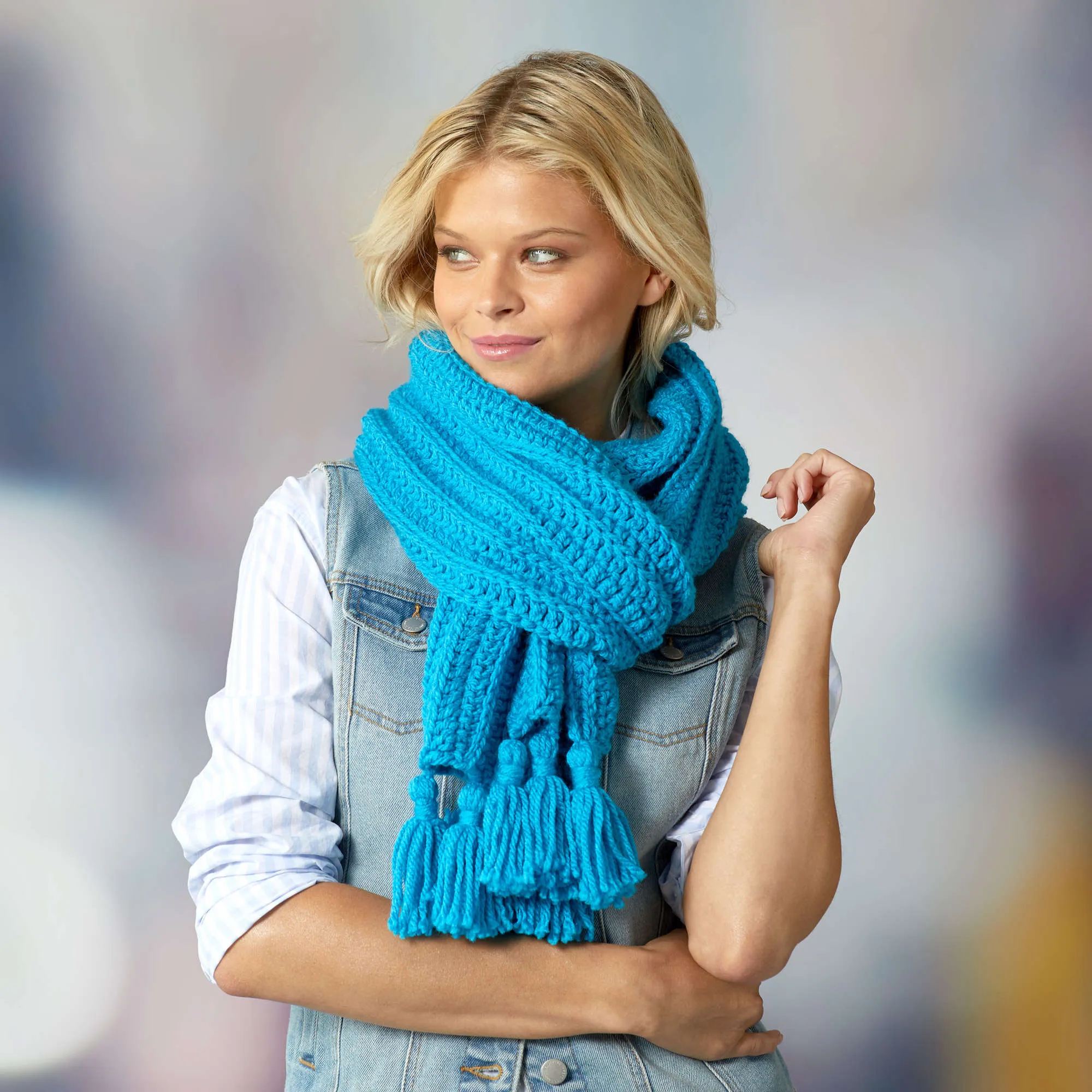 Red Heart Double Crochet Rib Scarf