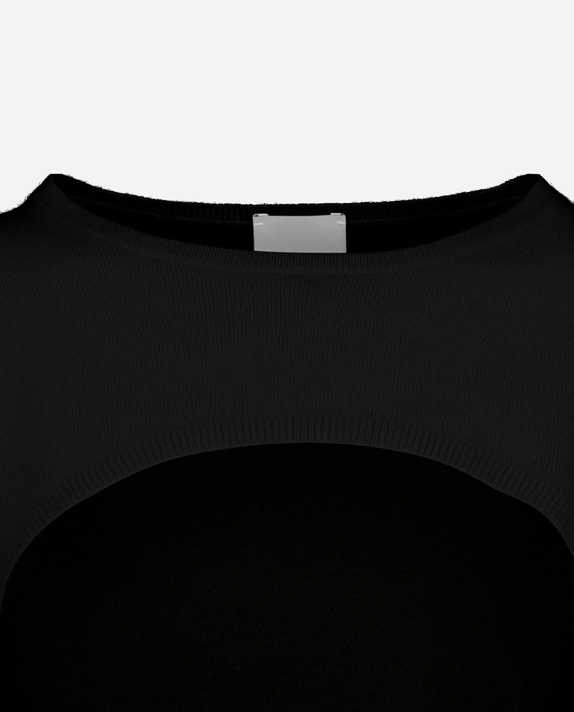 Rundhals Pullover aus Cashmere-Mischung in Schwarz