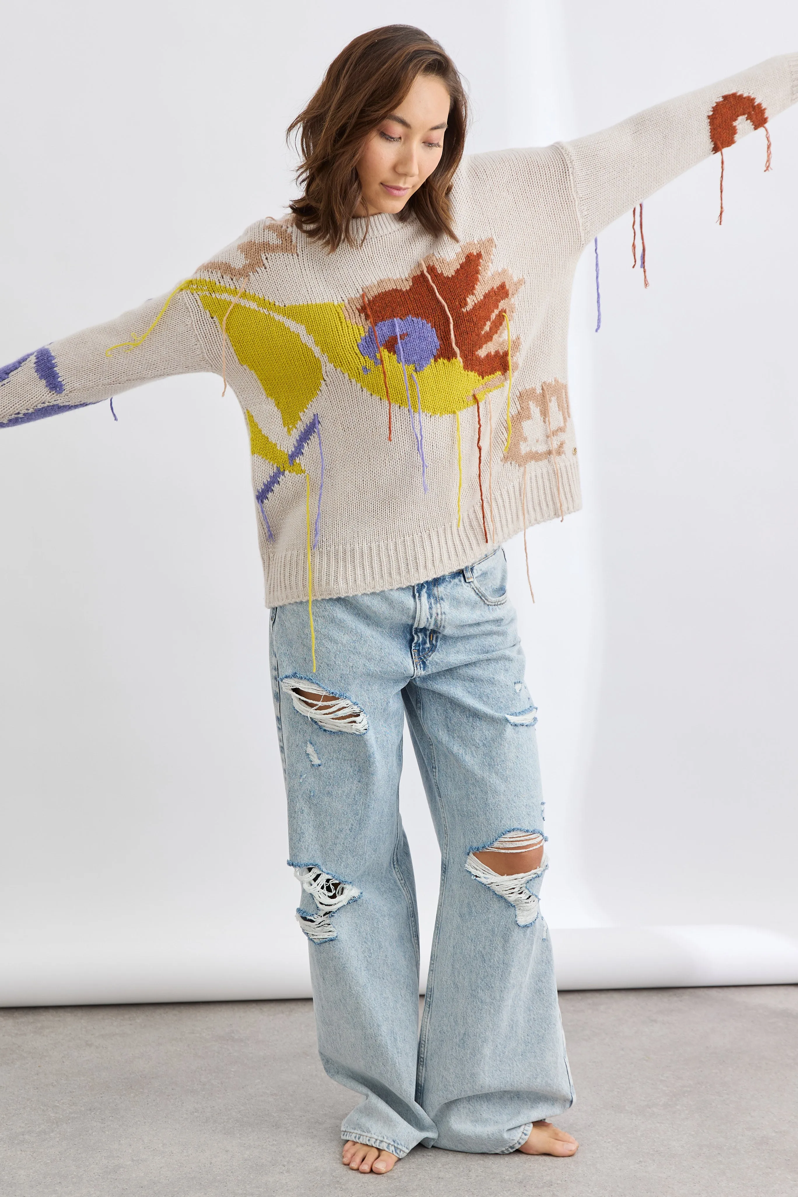 Sabine Jacquard Crew
