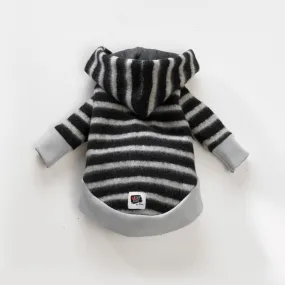Safari Pooch | Black & Grey Stripe Dog Hoodie