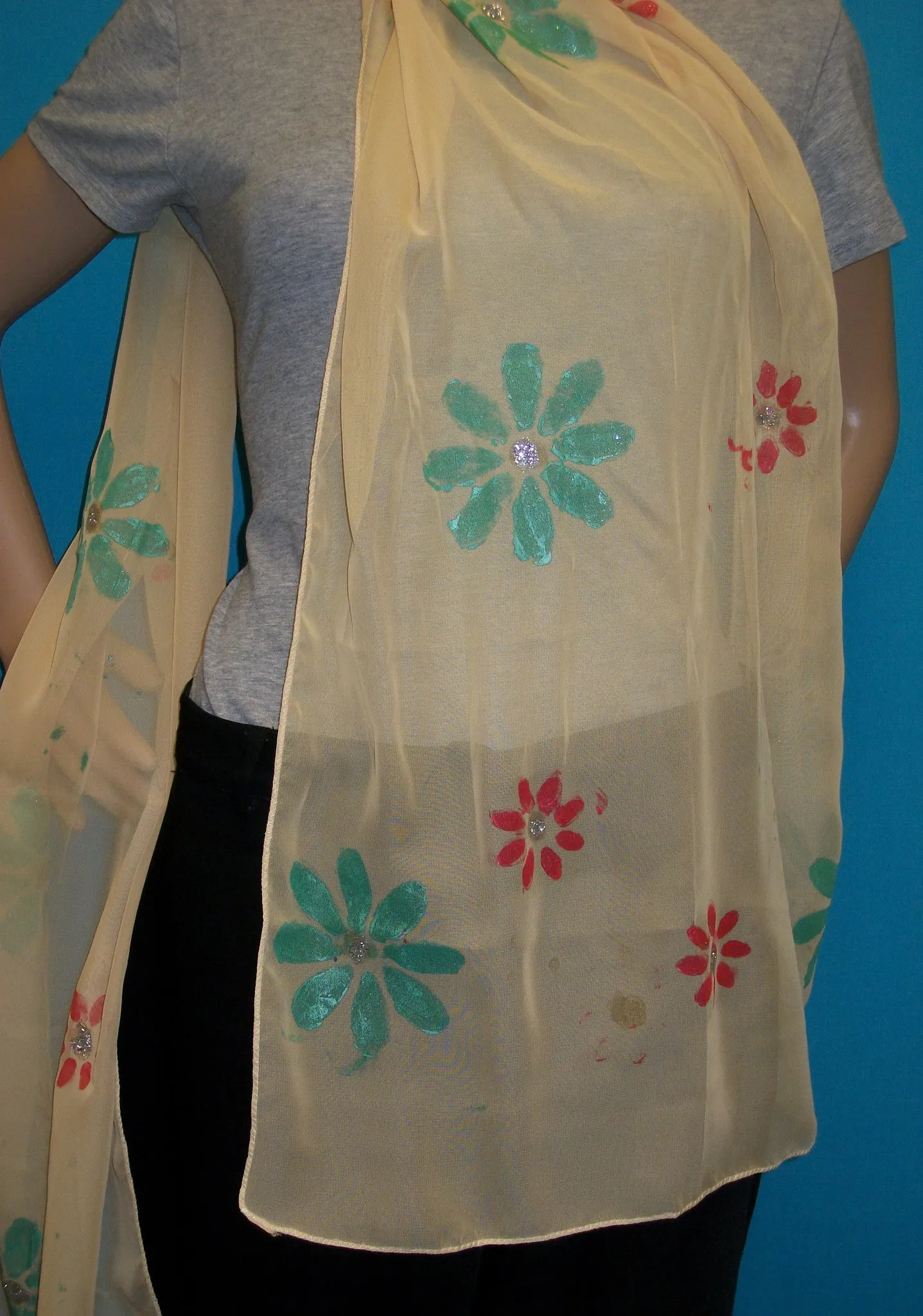 Scarf 2424 Yellow Mustard Georgette Dupatta Chunni Shieno Dublin