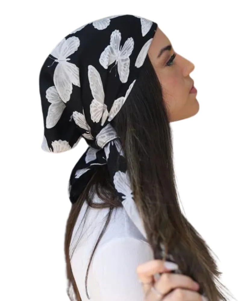 Scarf Bar White Butterfly Square Scarf
