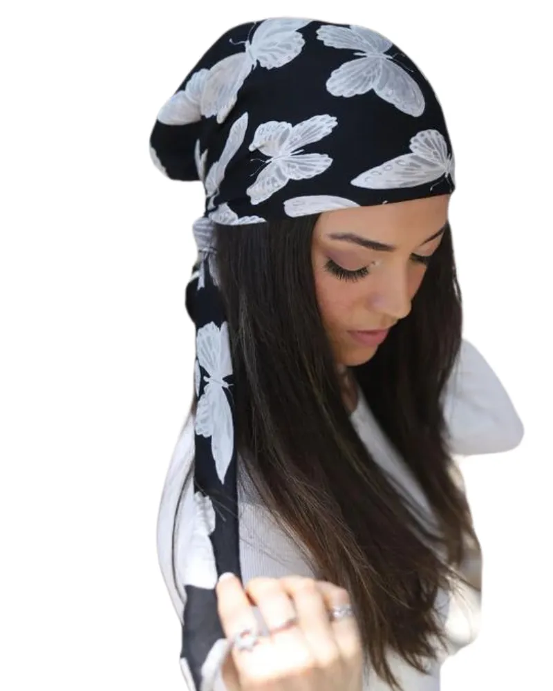 Scarf Bar White Butterfly Square Scarf
