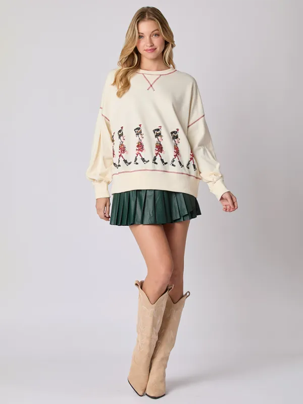 Sequin Soldier Christmas Sweater Holiday Sweatshirt