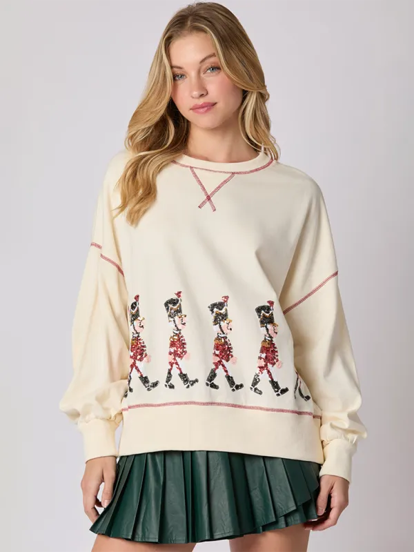 Sequin Soldier Christmas Sweater Holiday Sweatshirt