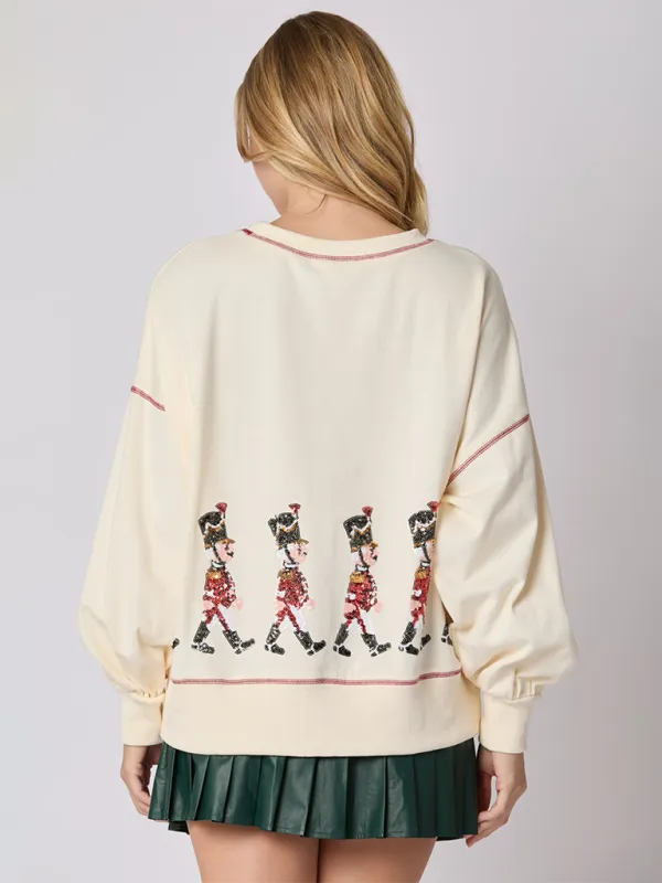 Sequin Soldier Christmas Sweater Holiday Sweatshirt