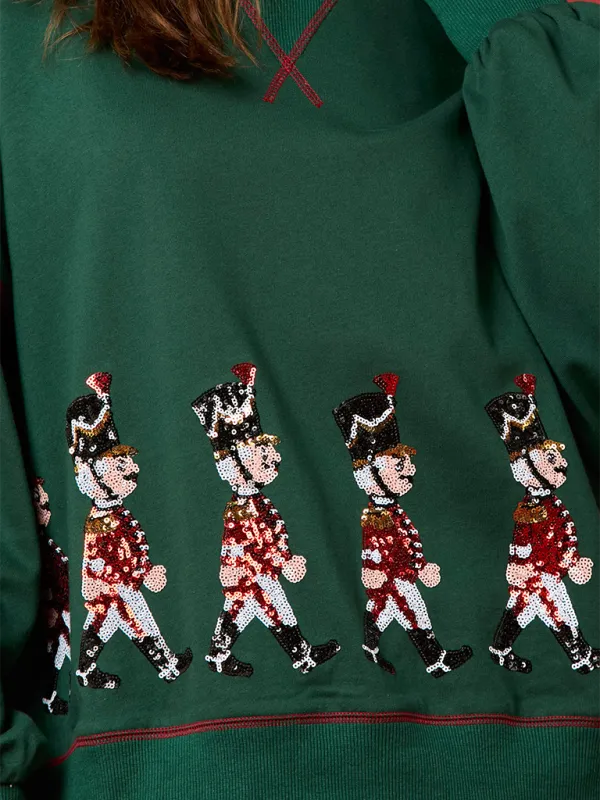 Sequin Soldier Christmas Sweater Holiday Sweatshirt