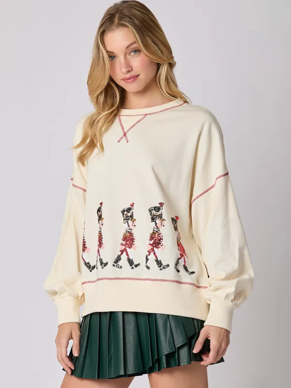 Sequin Soldier Christmas Sweater Holiday Sweatshirt