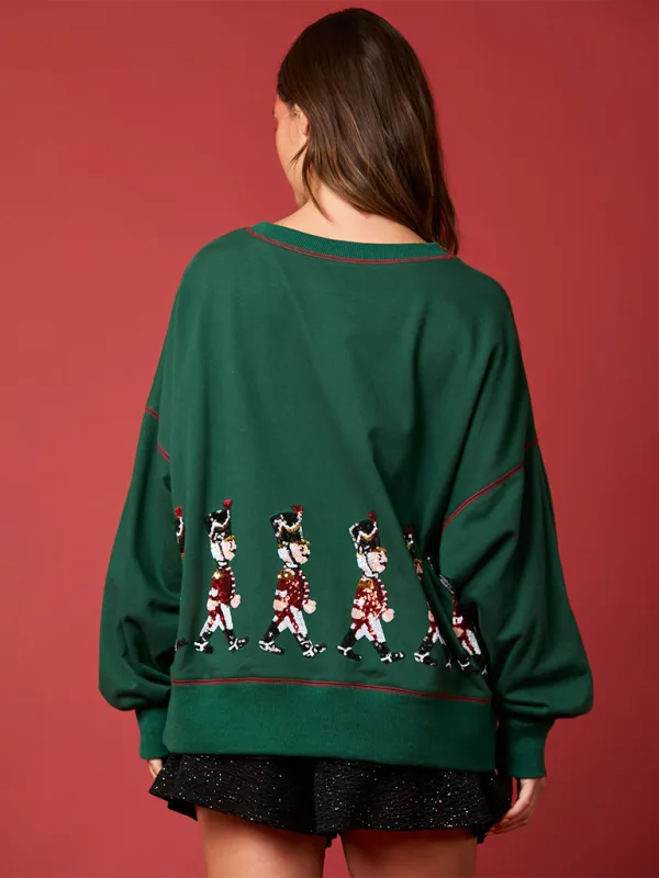 Sequin Soldier Christmas Sweater Holiday Sweatshirt