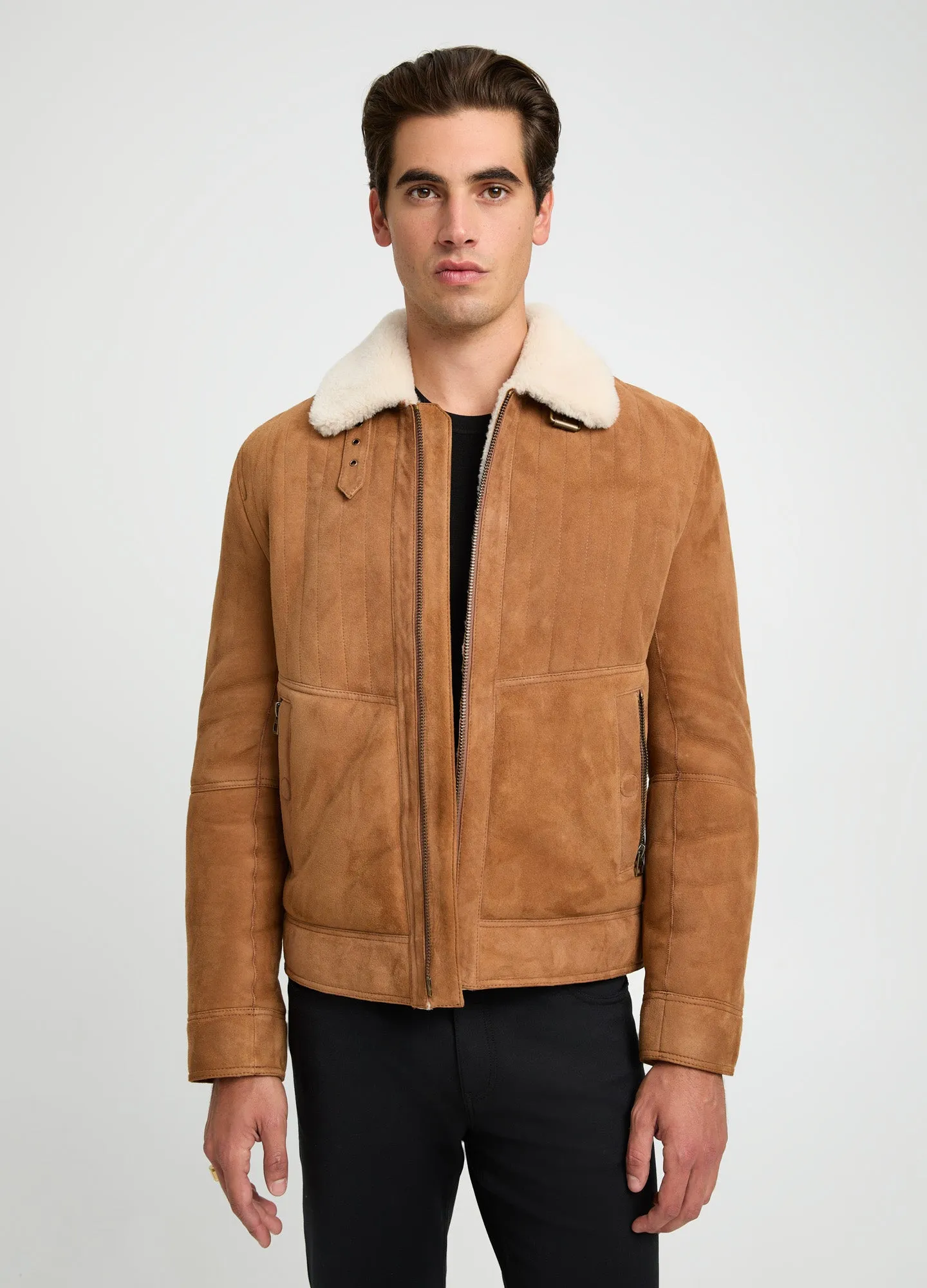 Shearling Aviator Jacket Caramel