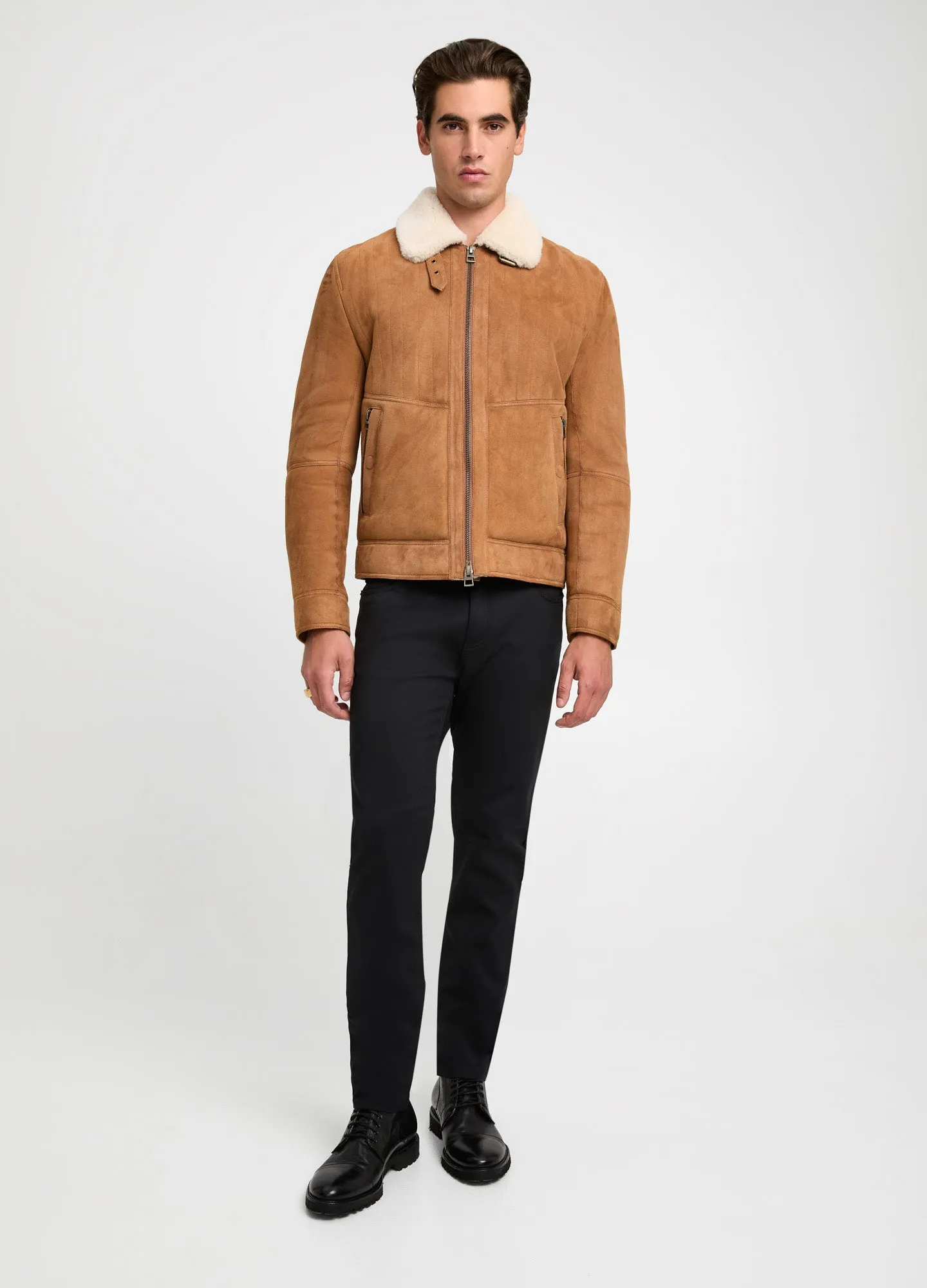 Shearling Aviator Jacket Caramel
