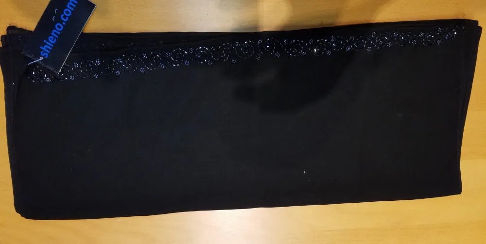Sheela 528 Black Georgette Sheela Dupatta Scarf Stole