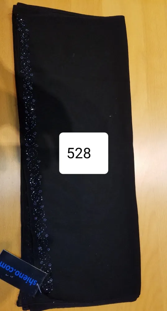 Sheela 528 Black Georgette Sheela Dupatta Scarf Stole