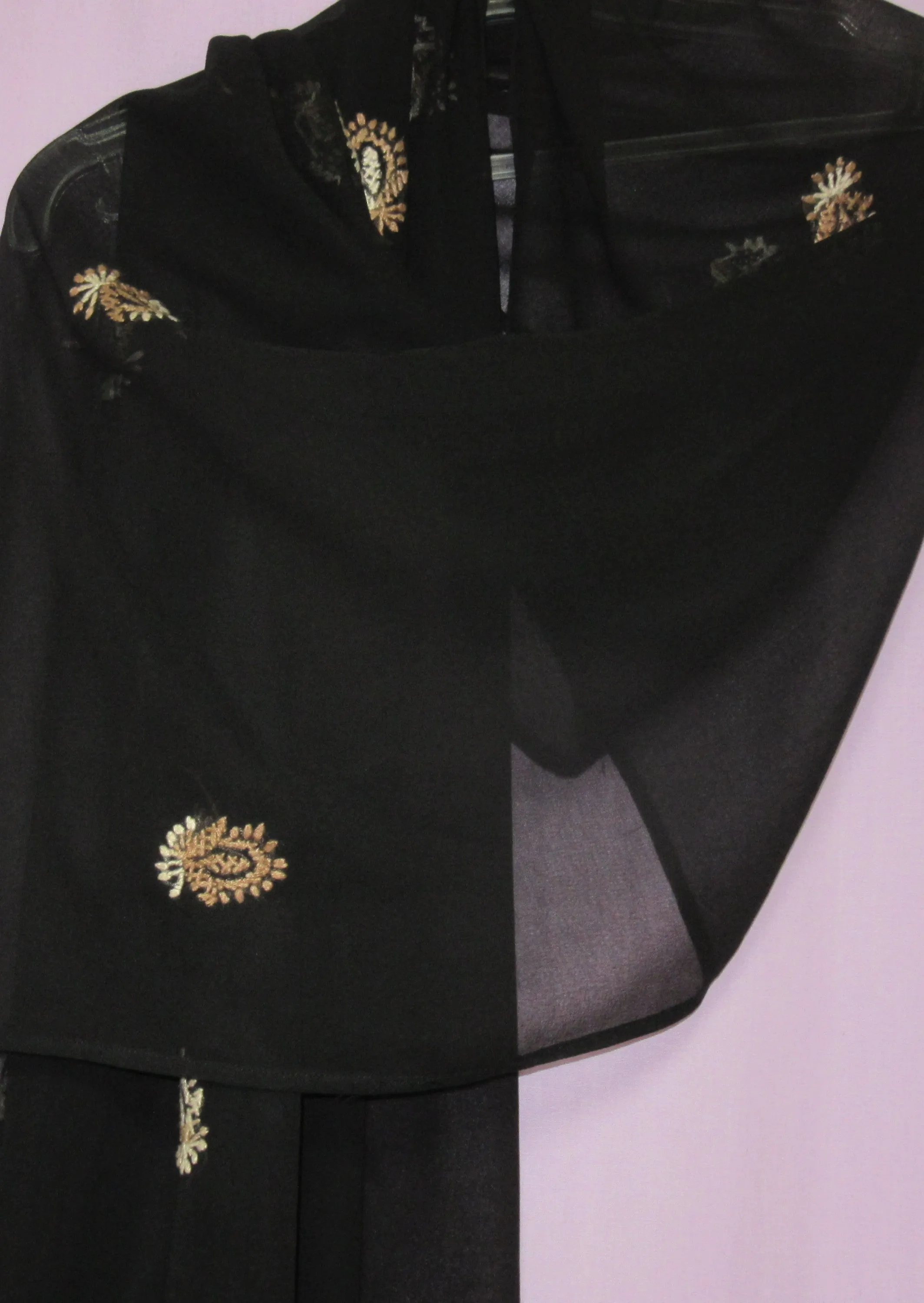 Sheela 8012 Black Georgette Sheela Dupatta Scarf Stole