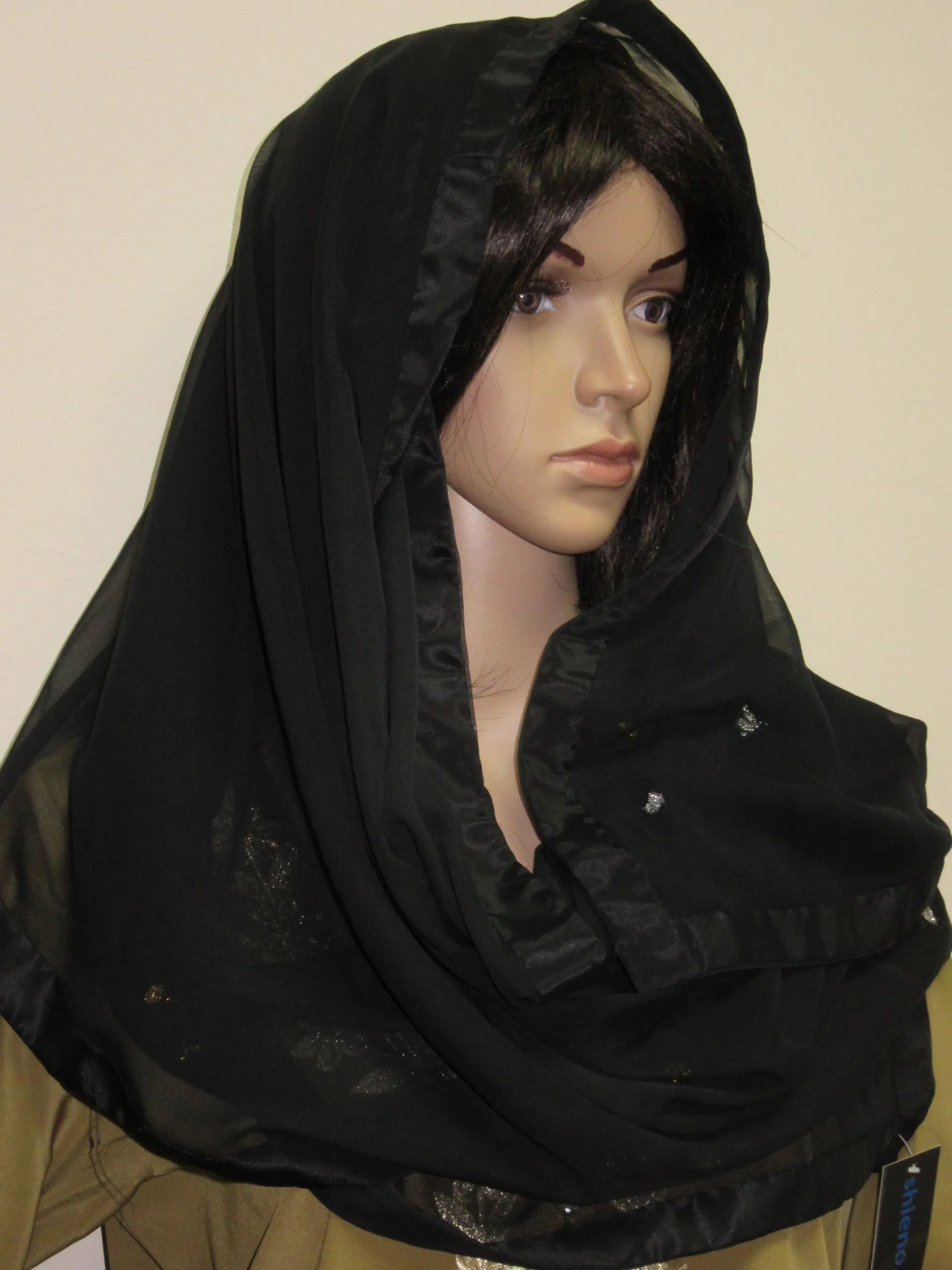 Sheela 8012 Black Georgette Sheela Dupatta Scarf Stole