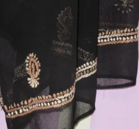 Sheela 8012 Black Georgette Sheela Dupatta Scarf Stole