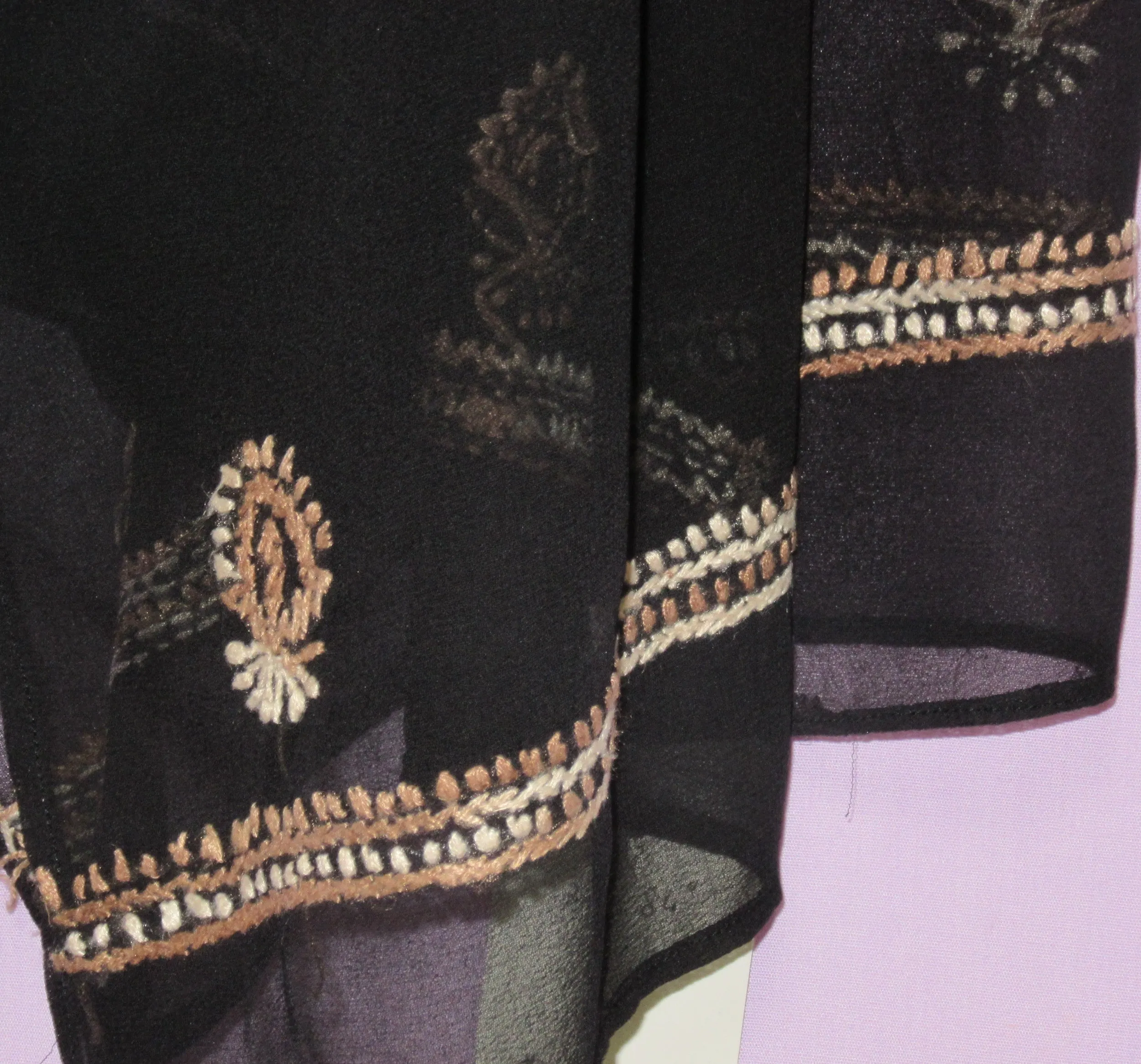 Sheela 8012 Black Georgette Sheela Dupatta Scarf Stole