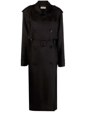 Silk double-breasted trench coat