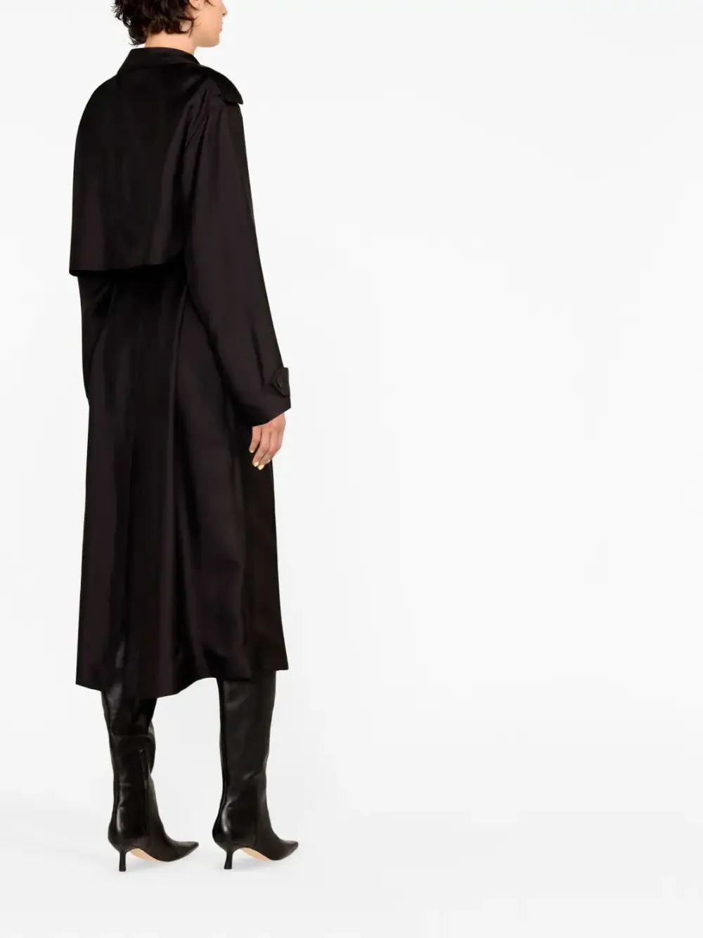 Silk double-breasted trench coat
