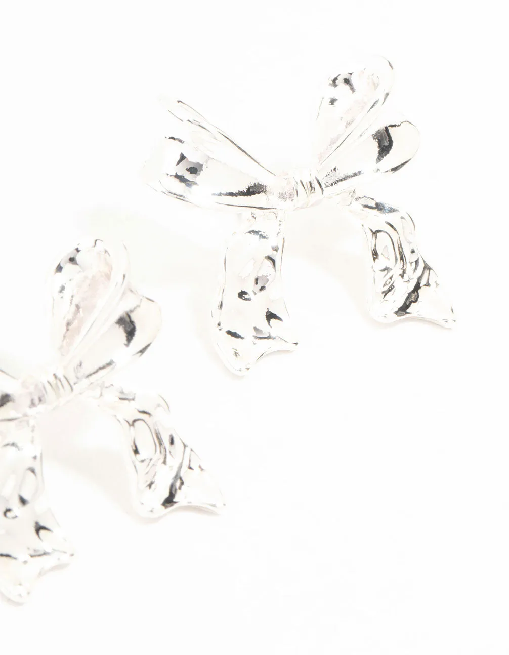 Silver Plated Chunky Bow Earrings