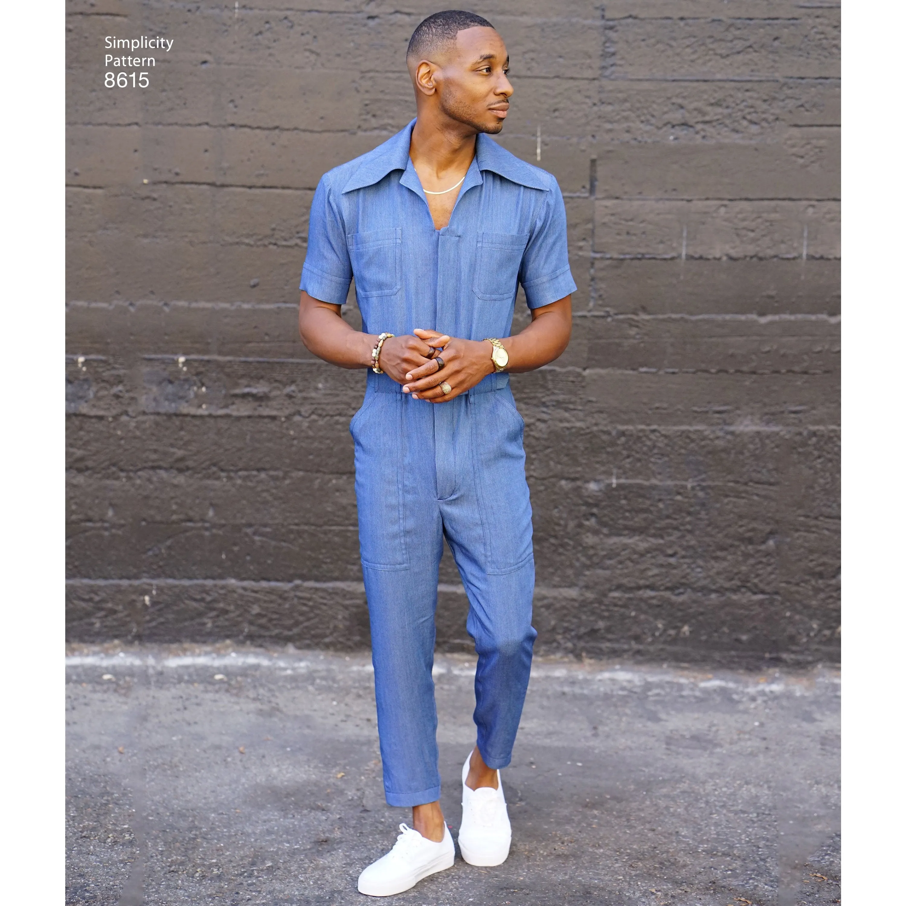 Simplicity Pattern 8615  Men's Vintage 1970's jumpsuit and overall.