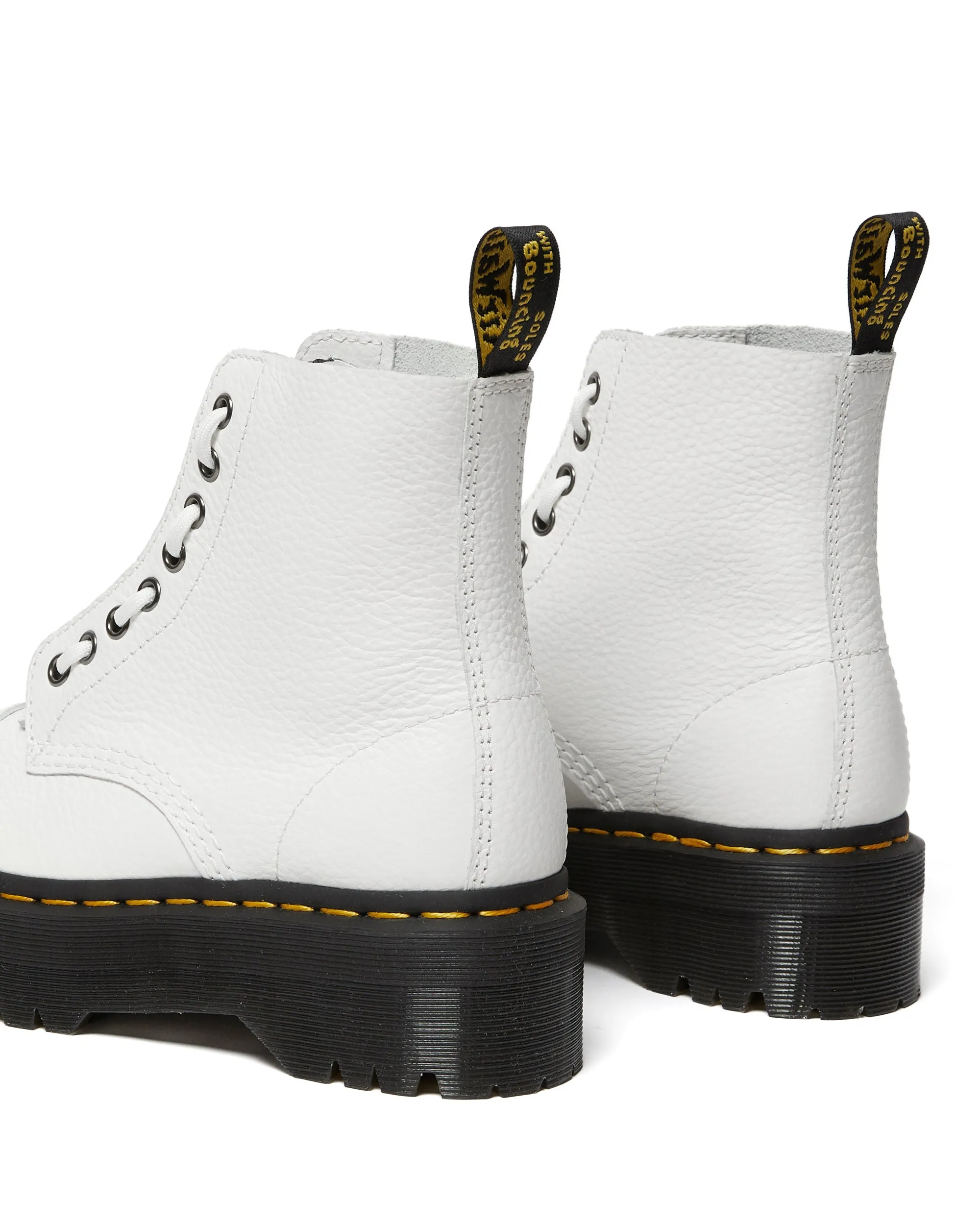 Sinclair White Aunt Sally Leather Platform Boots
