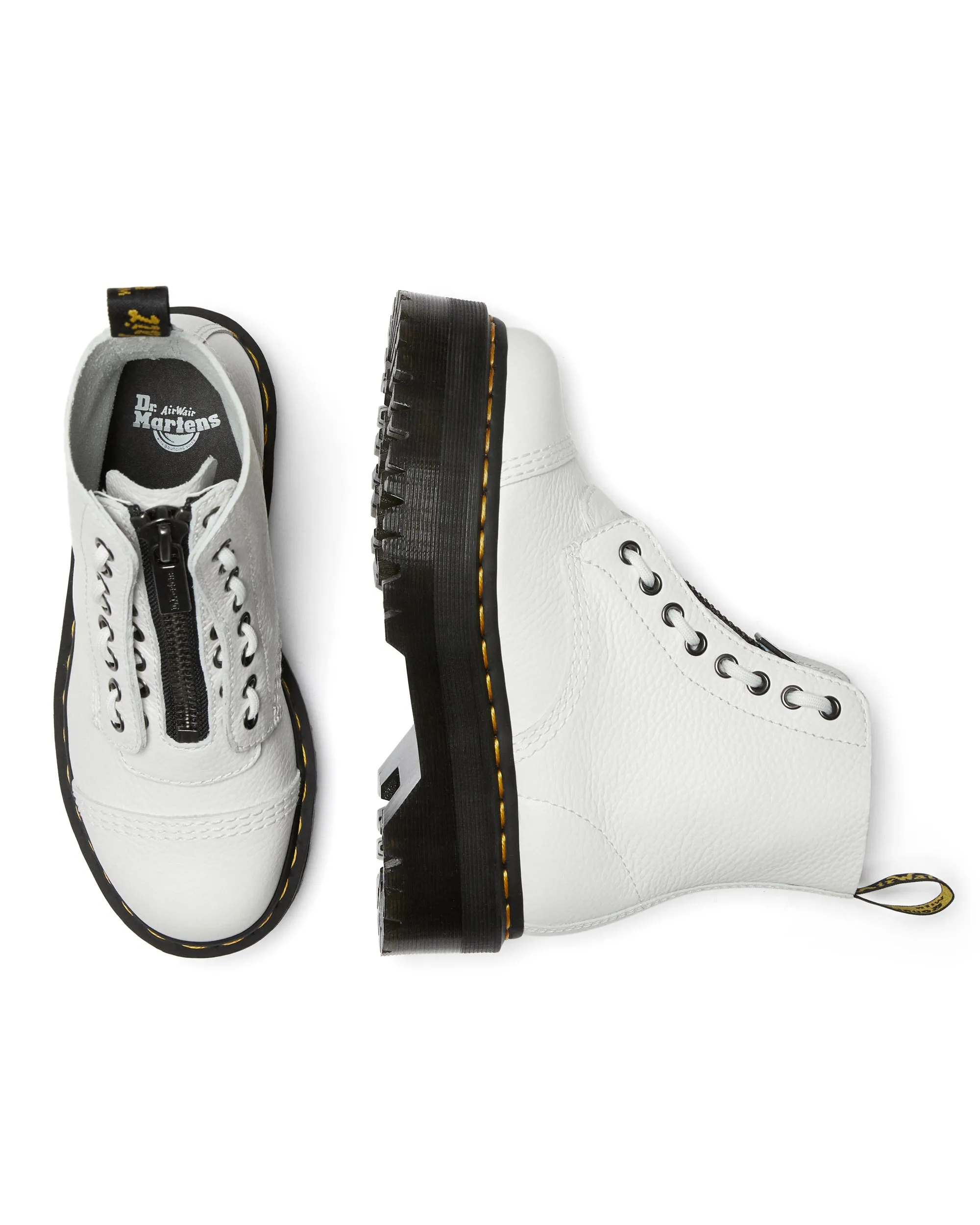 Sinclair White Aunt Sally Leather Platform Boots