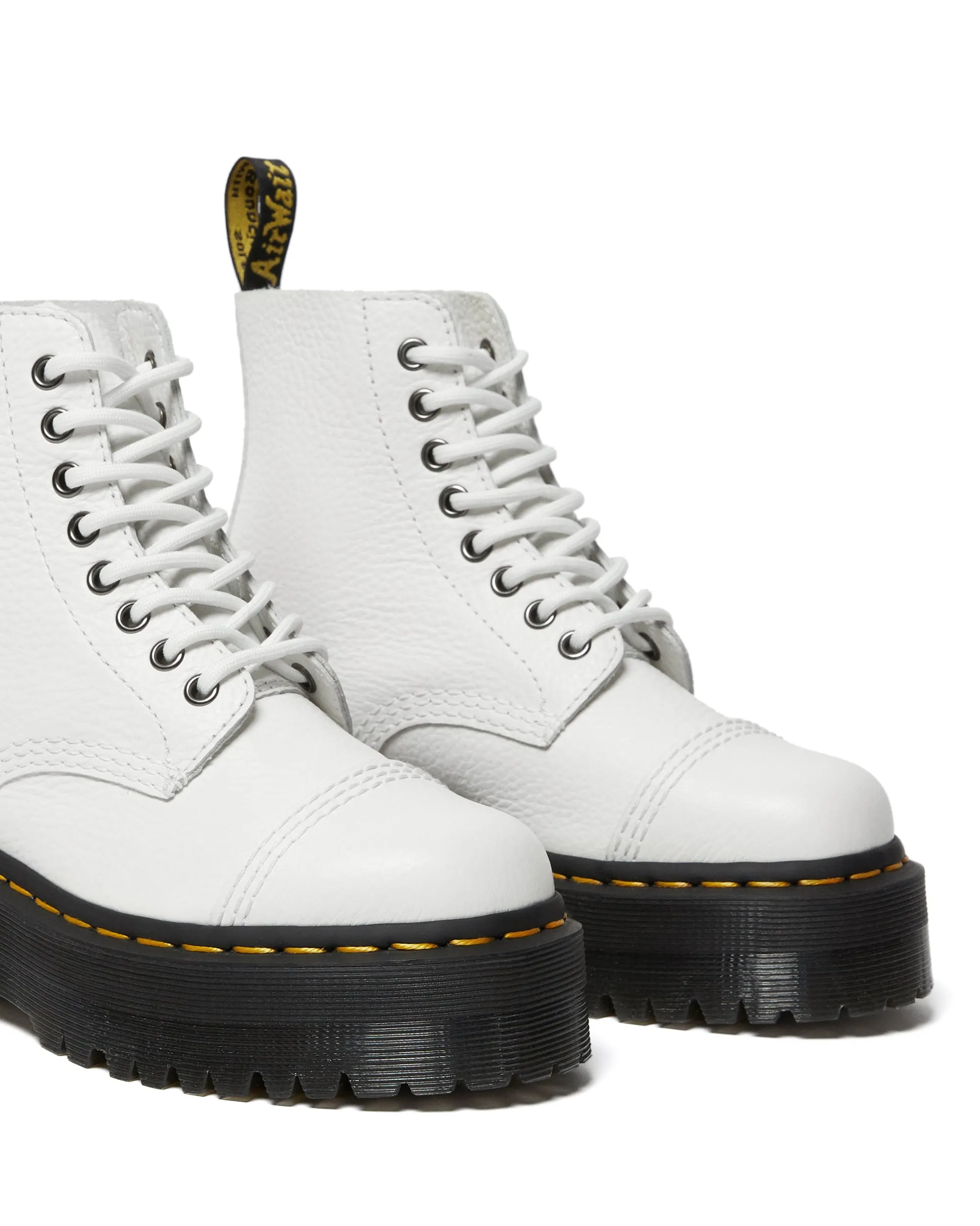 Sinclair White Aunt Sally Leather Platform Boots