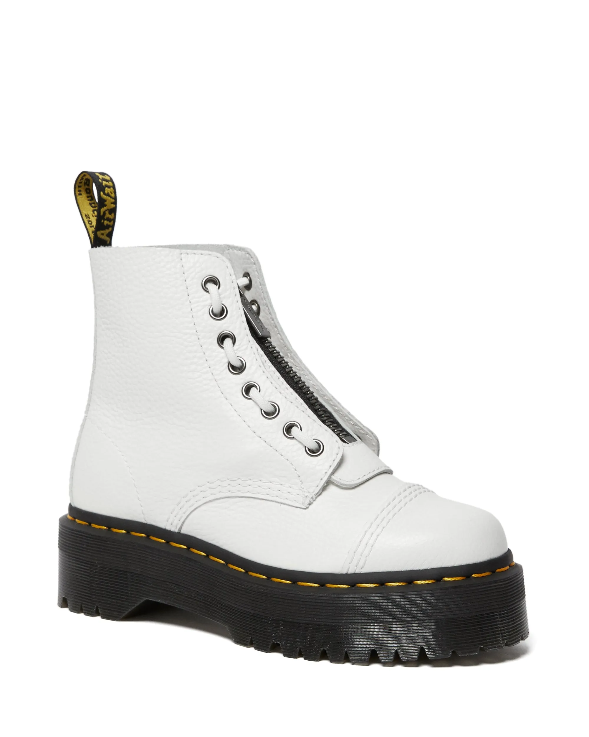 Sinclair White Aunt Sally Leather Platform Boots