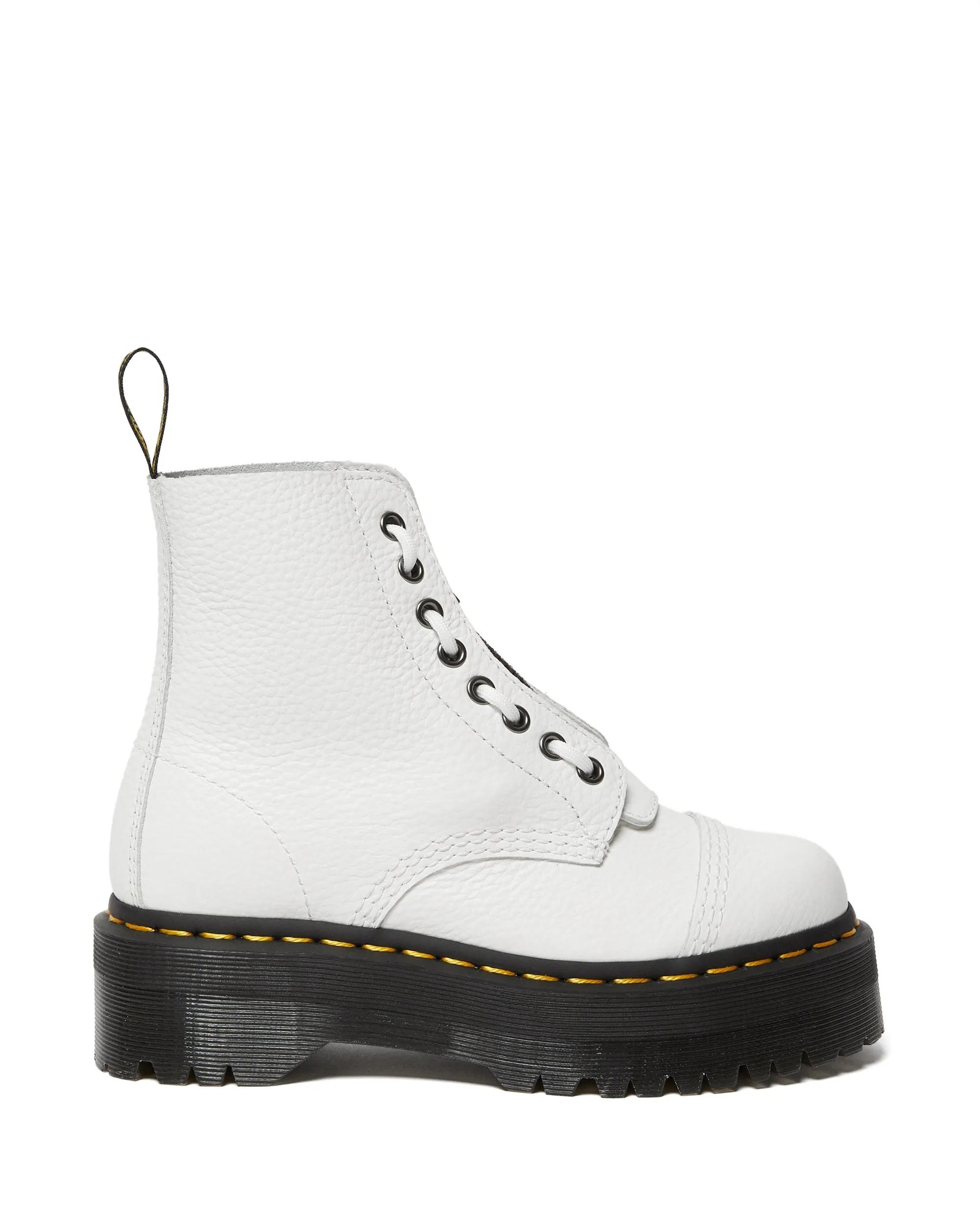 Sinclair White Aunt Sally Leather Platform Boots