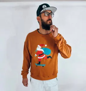 SKATEBOARD SANTA  | in mustard | Drop Shoulder Oversized Pullover | ADULT