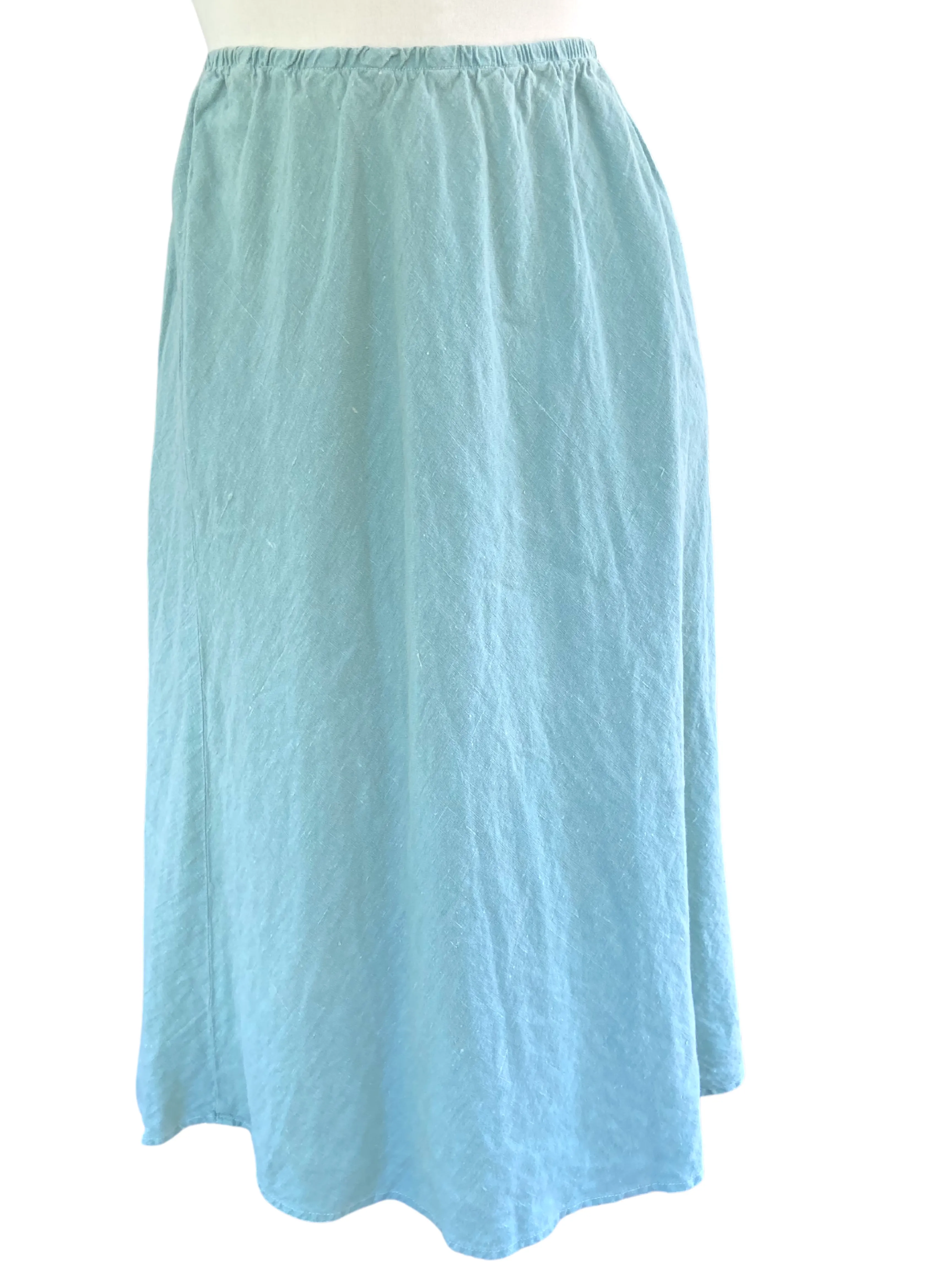 Soft Summer Thicket Linen Midi Skirt